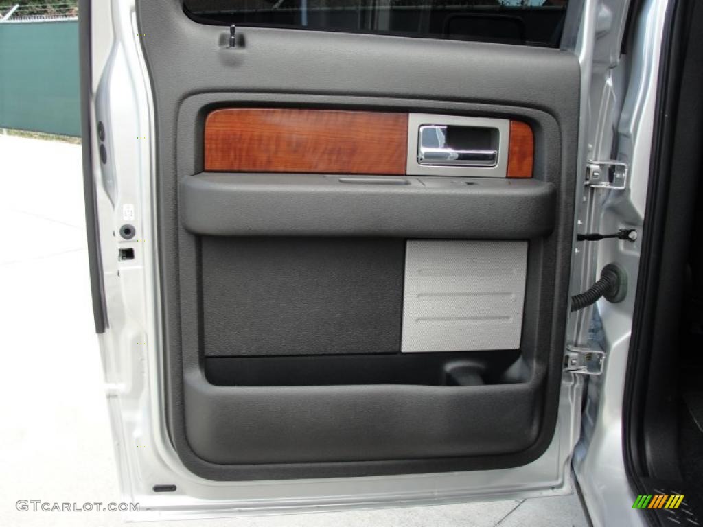 2010 Ford F150 Lariat SuperCrew Black Door Panel Photo #39512528