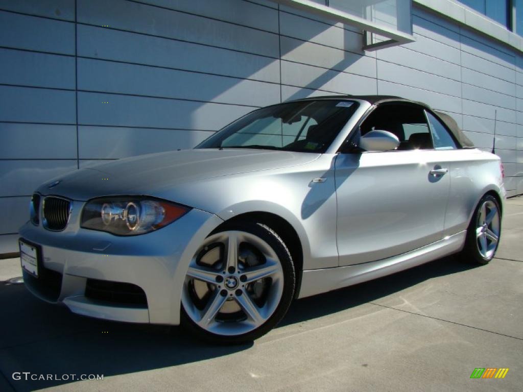2008 1 Series 135i Convertible - Titanium Silver Metallic / Black photo #1