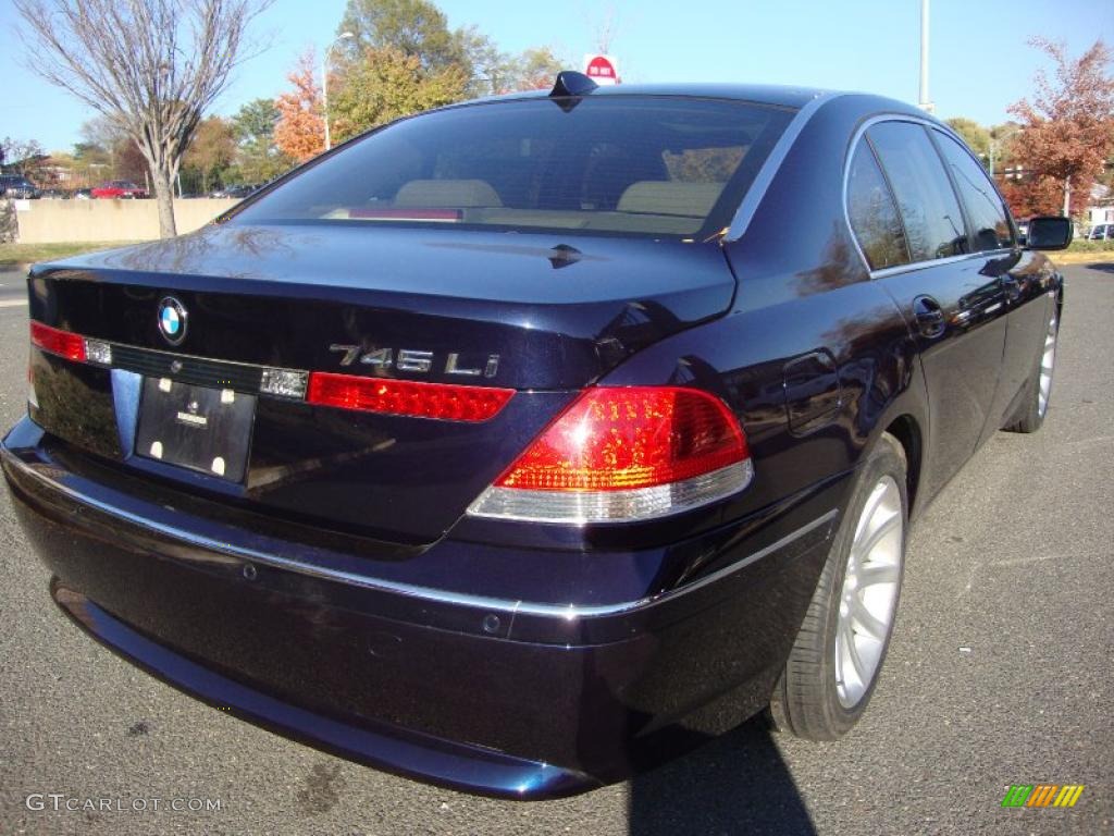 2005 7 Series 745Li Sedan - Orient Blue Metallic / Dark Beige/Beige III photo #6