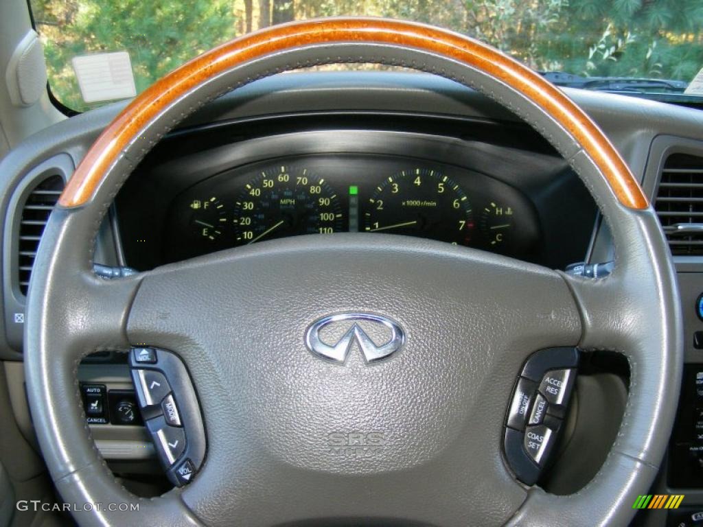 2002 Infiniti QX4 4x4 Stone Beige Steering Wheel Photo #39515260