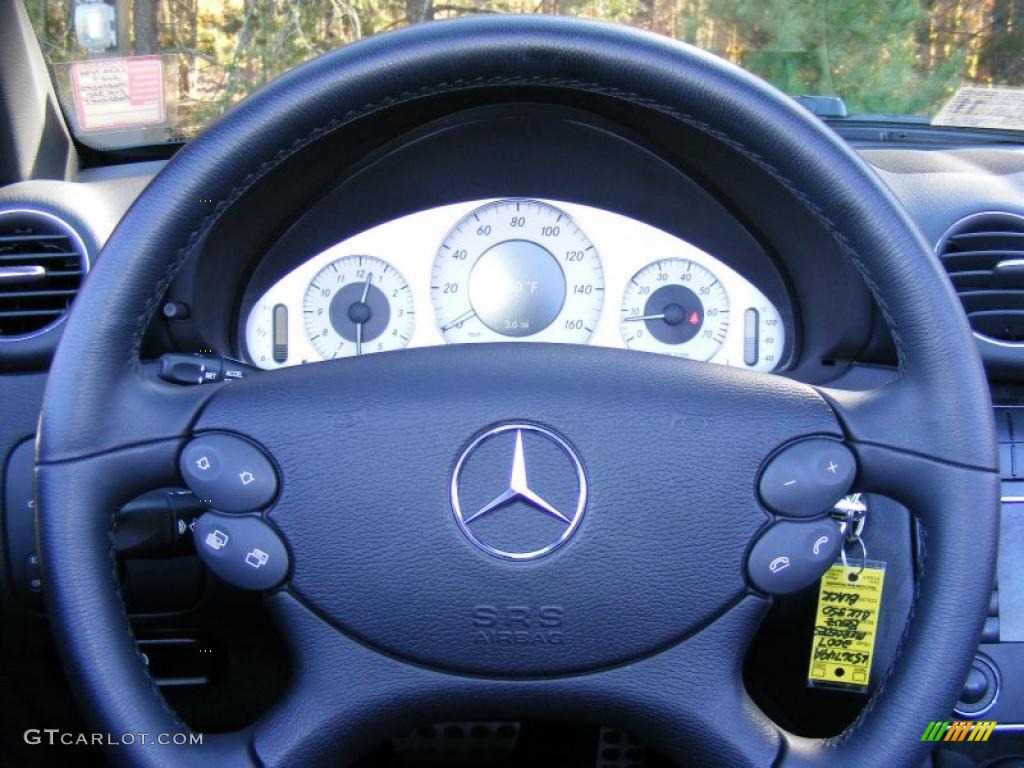2007 Mercedes-Benz CLK 350 Cabriolet Black Steering Wheel Photo #39515920
