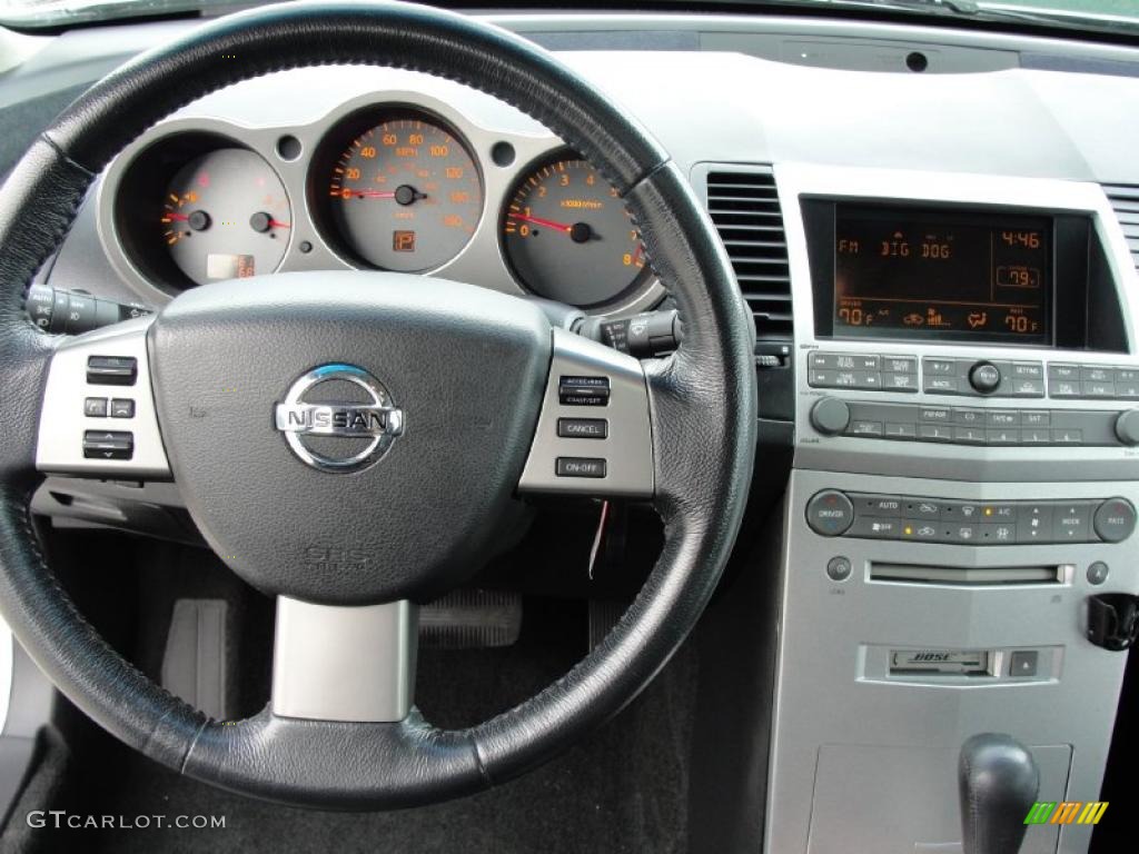 2006 Nissan Maxima 3.5 SL Black Steering Wheel Photo #39516144