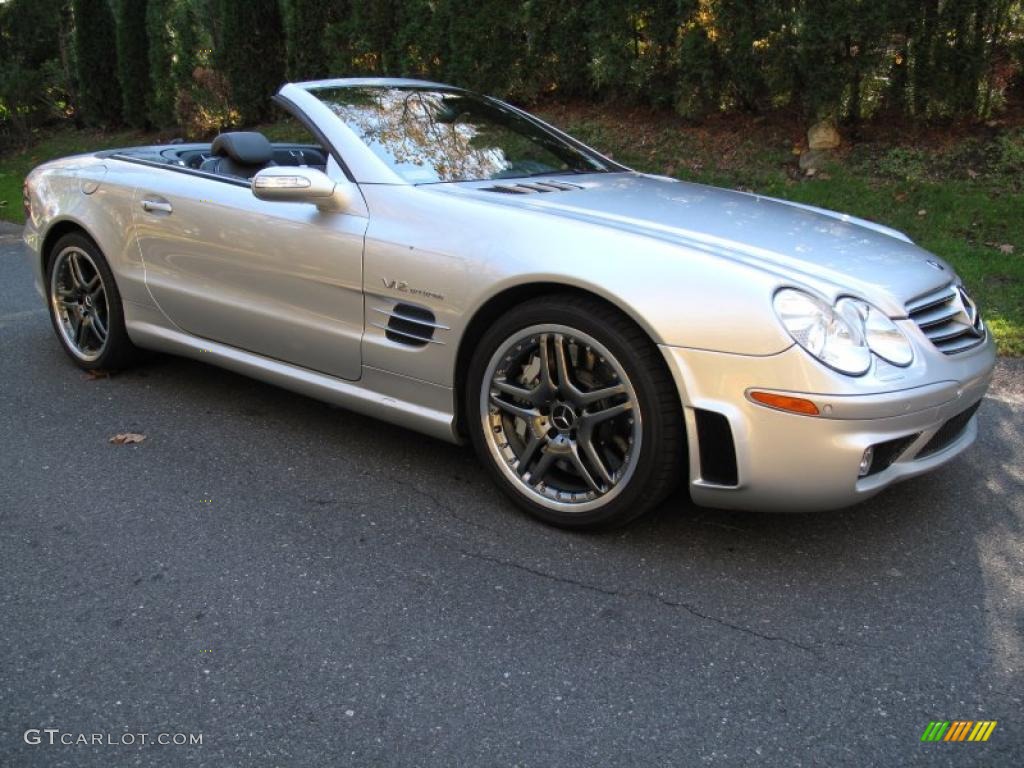 Brilliant Silver Metallic 2005 Mercedes-Benz SL 65 AMG Roadster Exterior Photo #39517628