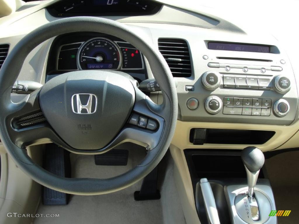 2007 Honda Civic LX Sedan Ivory Dashboard Photo #39517776