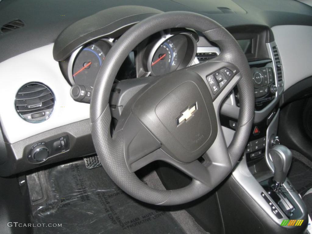 2011 Chevrolet Cruze LS Jet Black/Medium Titanium Steering Wheel Photo #39518208
