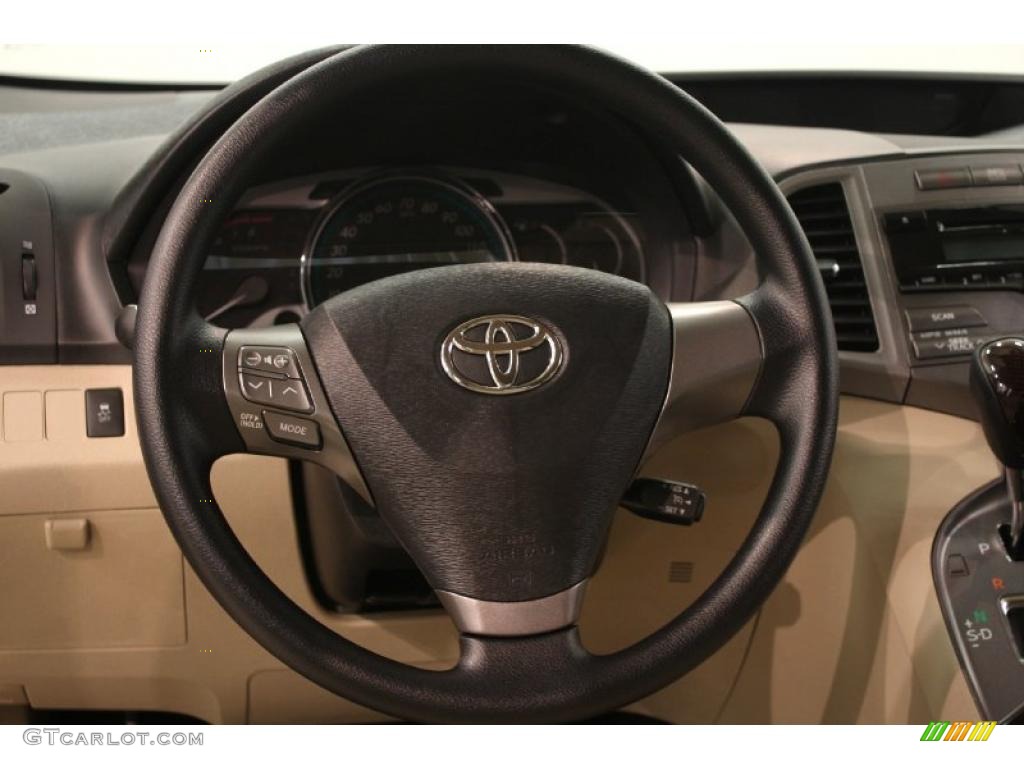 2009 Toyota Venza I4 Ivory Steering Wheel Photo #39518800
