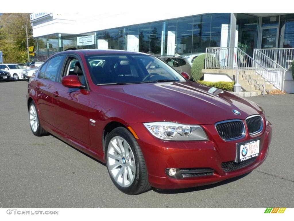 2011 3 Series 328i xDrive Sedan - Vermillion Red Metallic / Black photo #3