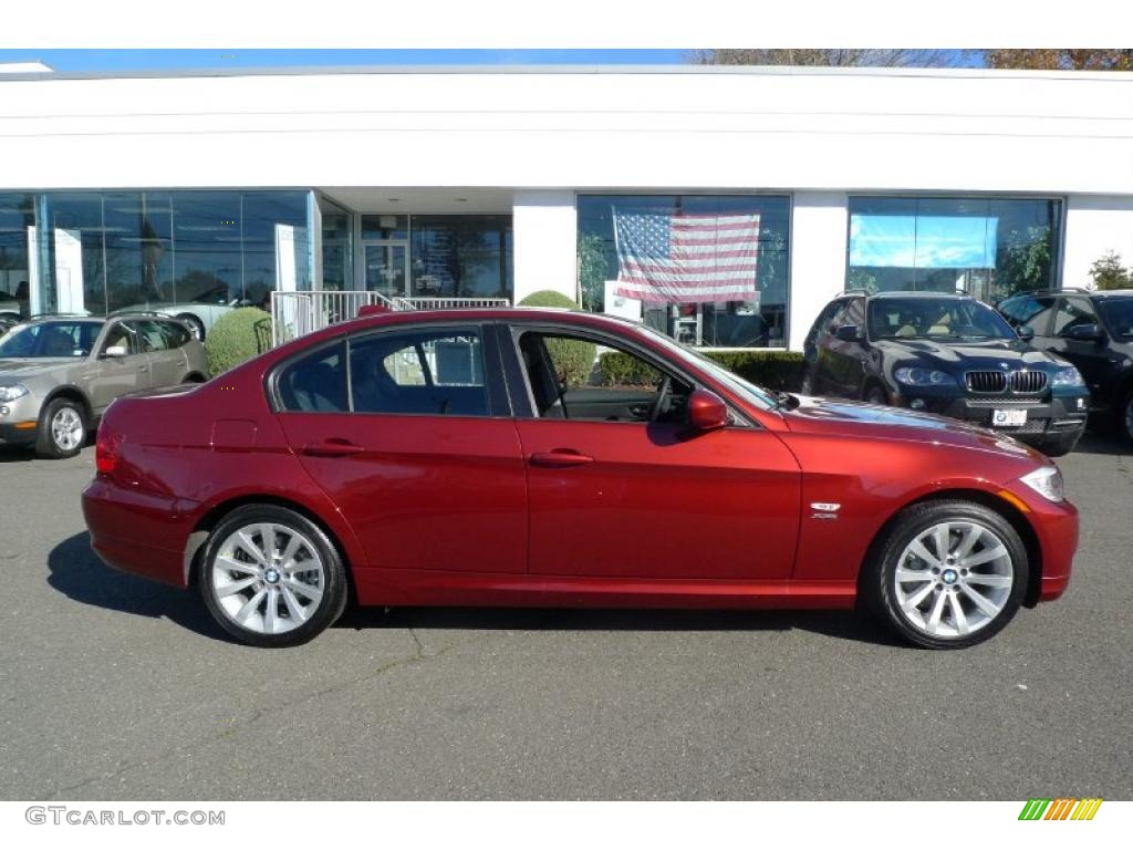 2011 3 Series 328i xDrive Sedan - Vermillion Red Metallic / Black photo #10