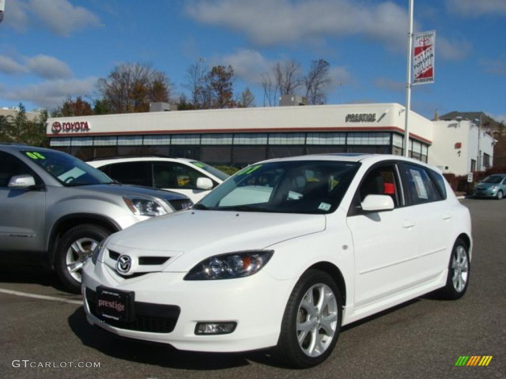 2007 MAZDA3 s Touring Hatchback - Crystal White Pearl / Black photo #1