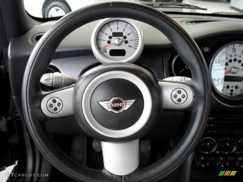 2005 Mini Cooper Convertible Space Grey/Panther Black Steering Wheel Photo #39522293