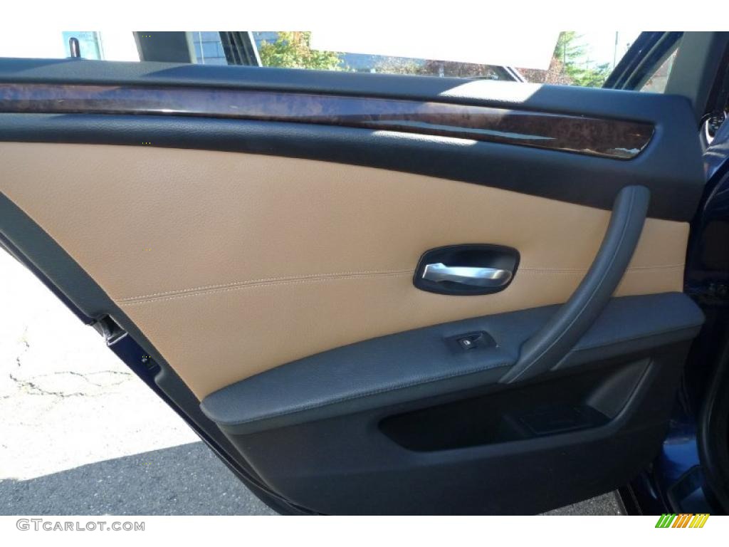 2008 BMW 5 Series 528xi Sedan Natural Brown Door Panel Photo #39524669