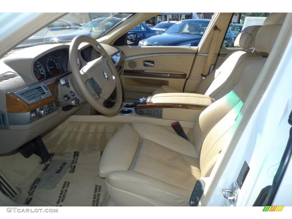 Beige Interior 2008 BMW 7 Series 750Li Sedan Photo #39525889