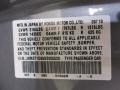  2011 CR-Z EX Sport Hybrid Storm Silver Metallic Color Code NH642M