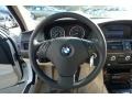 Cream Beige Dakota Leather Steering Wheel Photo for 2008 BMW 5 Series #39529469
