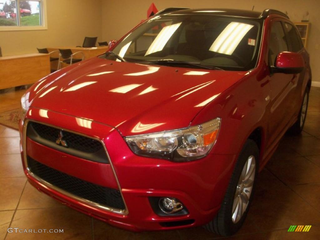 2011 Outlander Sport SE 4WD - Rally Red Metallic / Black photo #1