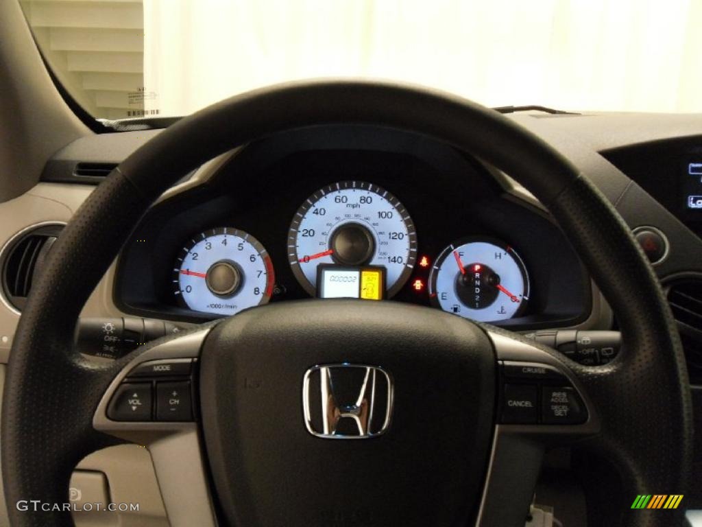 2011 Honda Pilot EX Gray Steering Wheel Photo #39531049