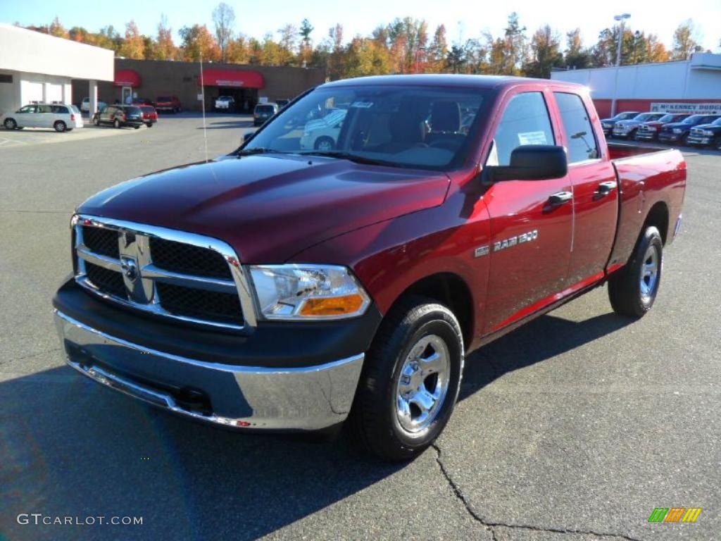 2011 Ram 1500 ST Quad Cab 4x4 - Deep Cherry Red Crystal Pearl / Dark Slate Gray/Medium Graystone photo #2