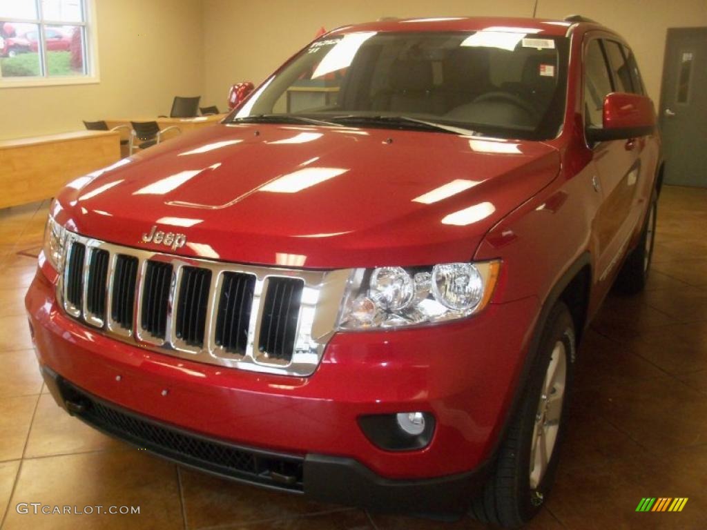 2011 Grand Cherokee Laredo X Package 4x4 - Inferno Red Crystal Pearl / Black photo #1