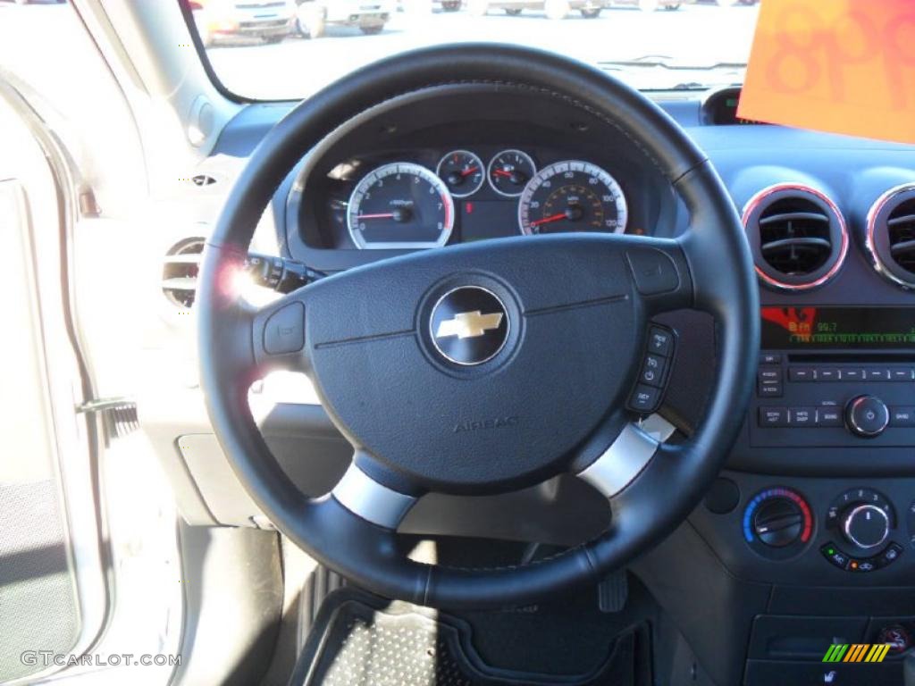 2010 Chevrolet Aveo Aveo5 LT Charcoal Steering Wheel Photo #39536165