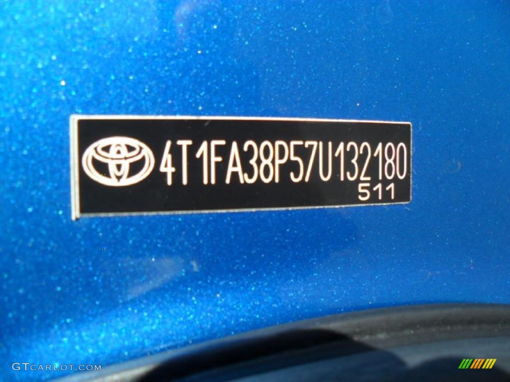 2007 Toyota Solara SLE V6 Convertible Info Tag Photo #39537338