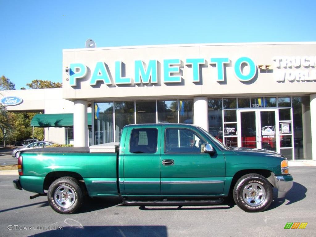 1999 Sierra 1500 SL Extended Cab - Meadow Green Metallic / Oak photo #1