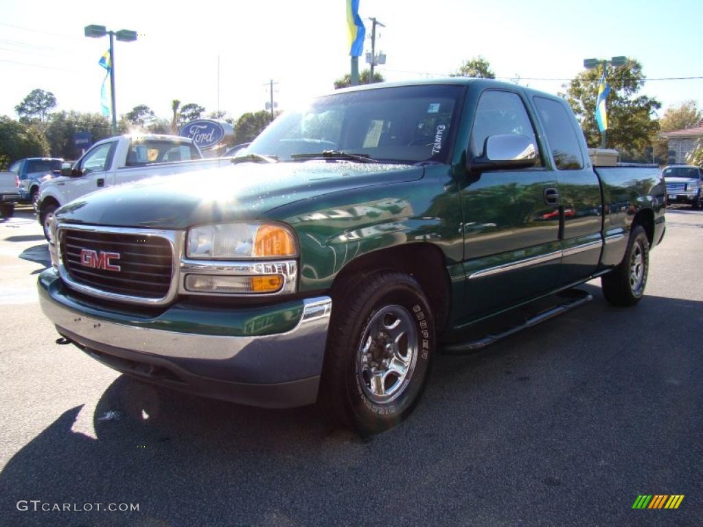 1999 Sierra 1500 SL Extended Cab - Meadow Green Metallic / Oak photo #4