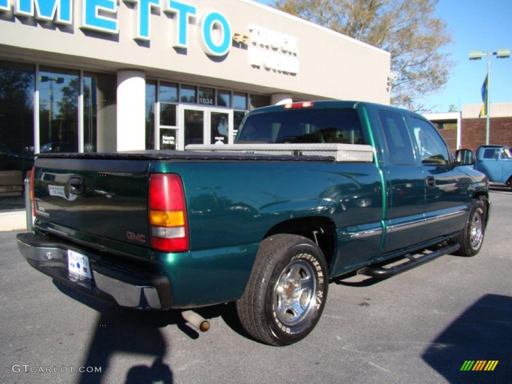 1999 Sierra 1500 SL Extended Cab - Meadow Green Metallic / Oak photo #8