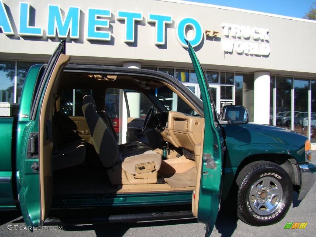 1999 Sierra 1500 SL Extended Cab - Meadow Green Metallic / Oak photo #15