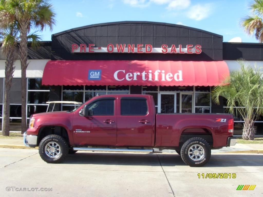 2008 Sierra 2500HD SLT Z71 Crew Cab 4x4 - Dark Crimson Red Metallic / Very Dark Cashmere/Light Cashmere photo #1