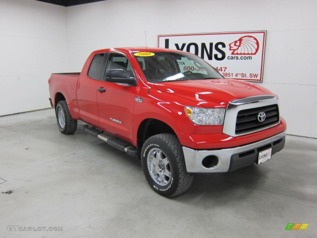 2008 Tundra Double Cab 4x4 - Radiant Red / Graphite Gray photo #22