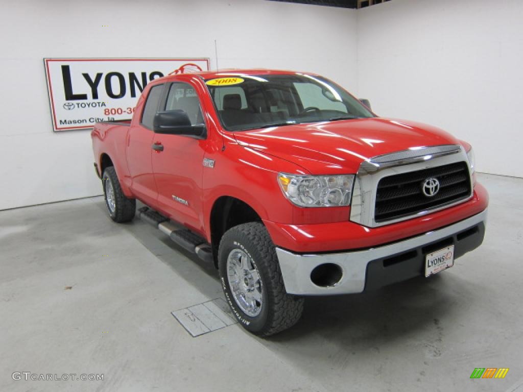 2008 Tundra Double Cab 4x4 - Radiant Red / Graphite Gray photo #27