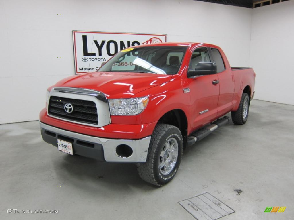 2008 Tundra Double Cab 4x4 - Radiant Red / Graphite Gray photo #28