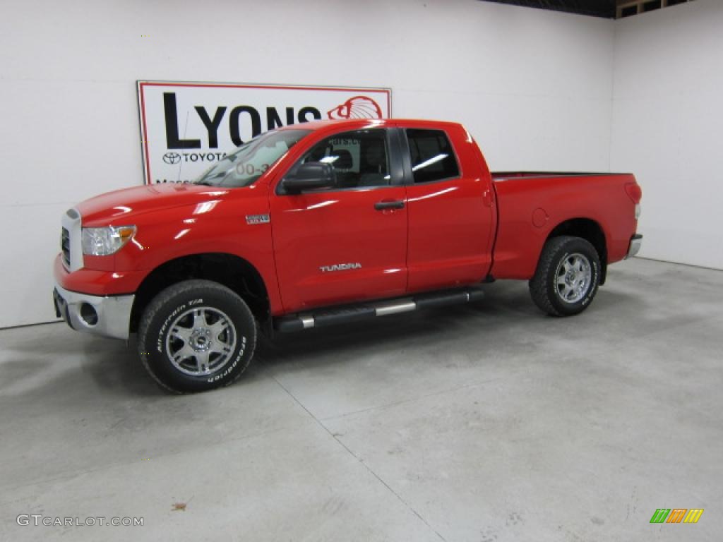 2008 Tundra Double Cab 4x4 - Radiant Red / Graphite Gray photo #30