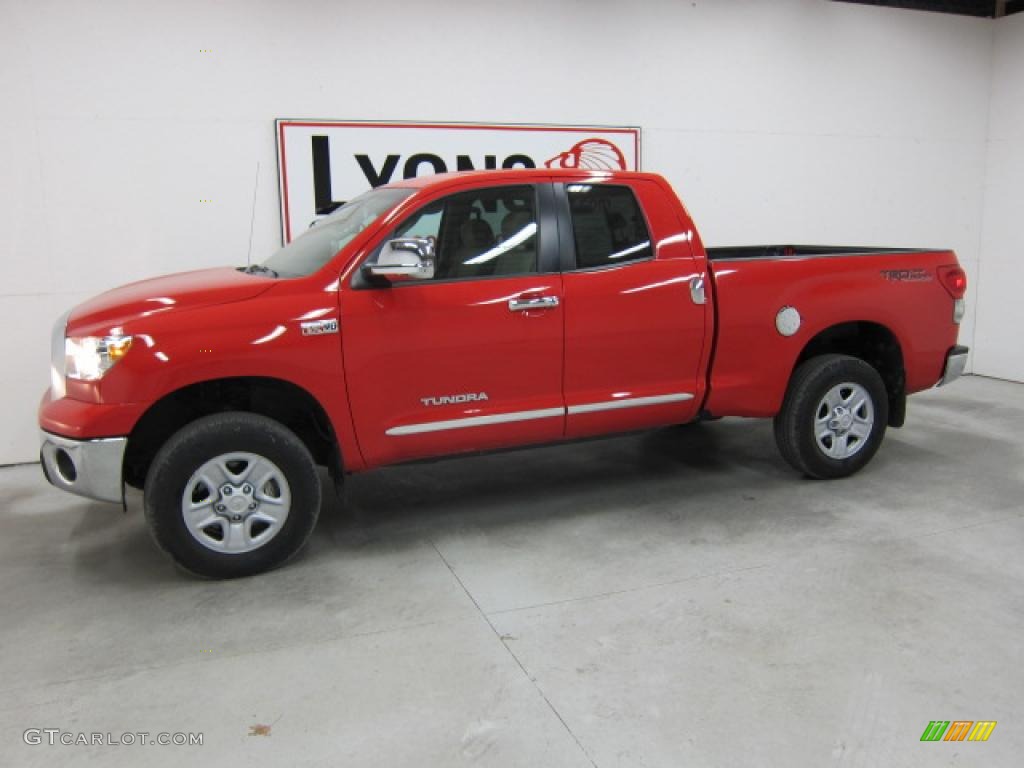 2008 Tundra SR5 TRD Double Cab 4x4 - Radiant Red / Beige photo #1