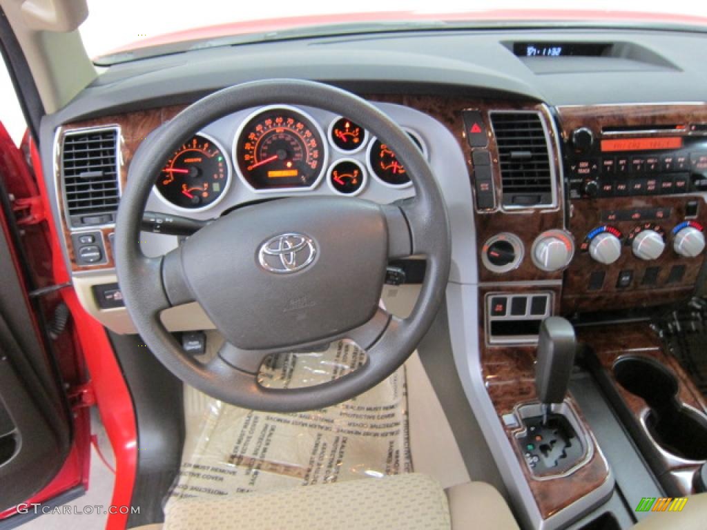 2008 Tundra SR5 TRD Double Cab 4x4 - Radiant Red / Beige photo #2