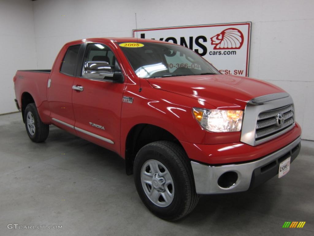 2008 Tundra SR5 TRD Double Cab 4x4 - Radiant Red / Beige photo #22