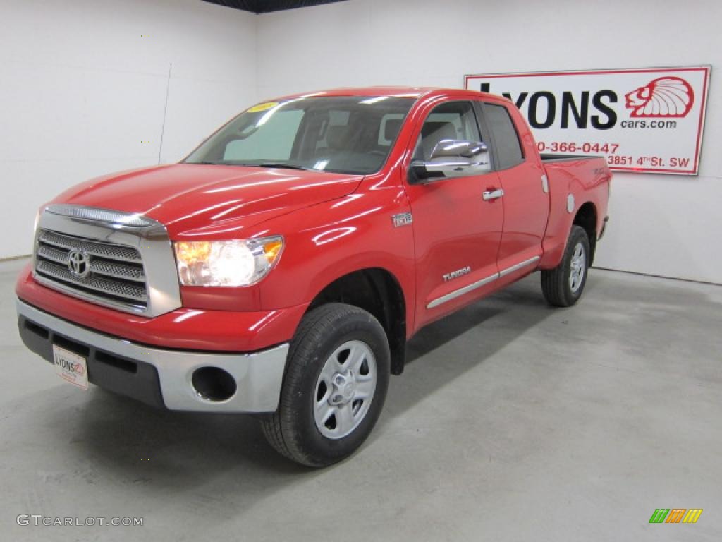 2008 Tundra SR5 TRD Double Cab 4x4 - Radiant Red / Beige photo #25