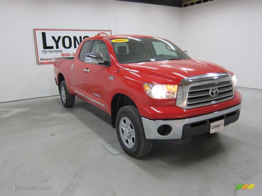 2008 Tundra SR5 TRD Double Cab 4x4 - Radiant Red / Beige photo #27