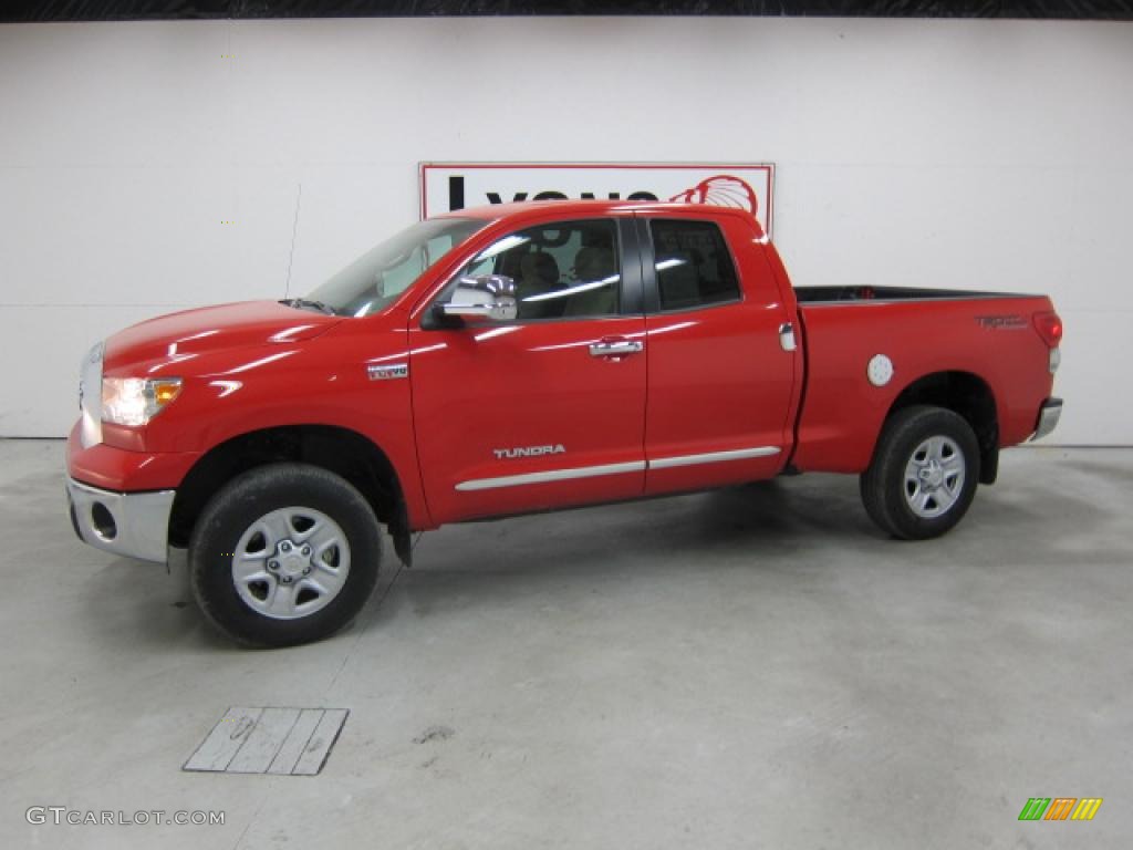 2008 Tundra SR5 TRD Double Cab 4x4 - Radiant Red / Beige photo #28