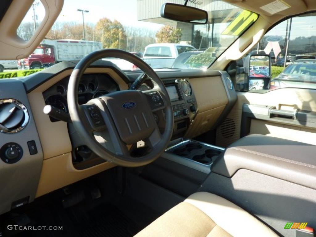 2011 Ford F250 Super Duty Lariat Crew Cab 4x4 Adobe Two Tone Leather Dashboard Photo #39552682