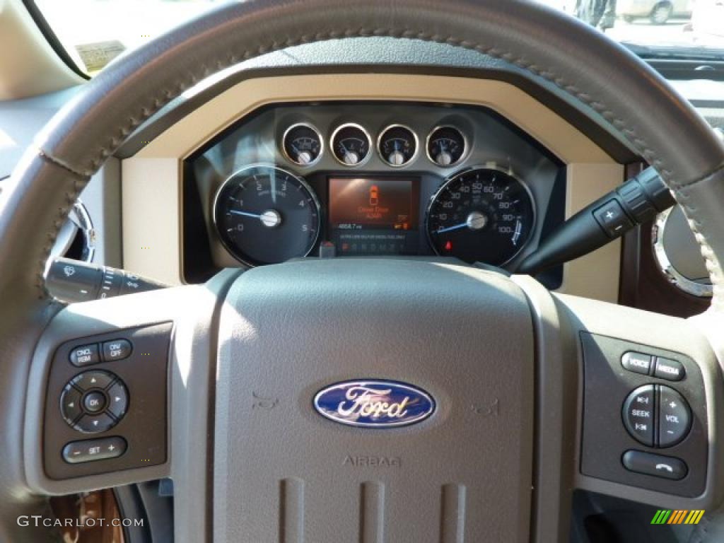 2011 F250 Super Duty Lariat Crew Cab 4x4 - Golden Bronze Metallic / Adobe Two Tone Leather photo #25