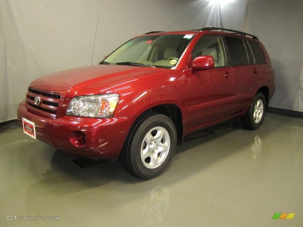 2006 Highlander I4 - Salsa Red Pearl / Ivory Beige photo #1