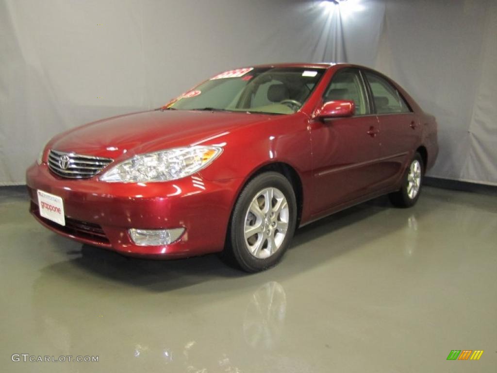 2005 Camry XLE V6 - Salsa Red Pearl / Taupe photo #1