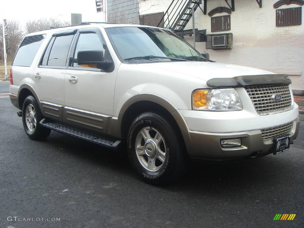2003 Expedition Eddie Bauer 4x4 - Oxford White / Medium Parchment photo #2