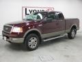 2005 Dark Toreador Red Metallic Ford F150 Lariat SuperCab 4x4  photo #1