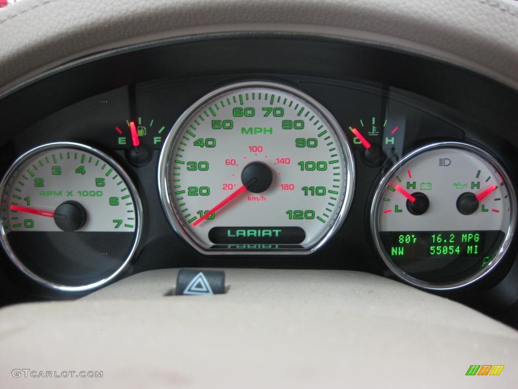 2005 F150 Lariat SuperCab 4x4 - Dark Toreador Red Metallic / Tan photo #3