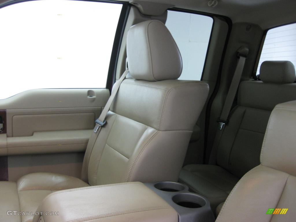 2005 F150 Lariat SuperCab 4x4 - Dark Toreador Red Metallic / Tan photo #5