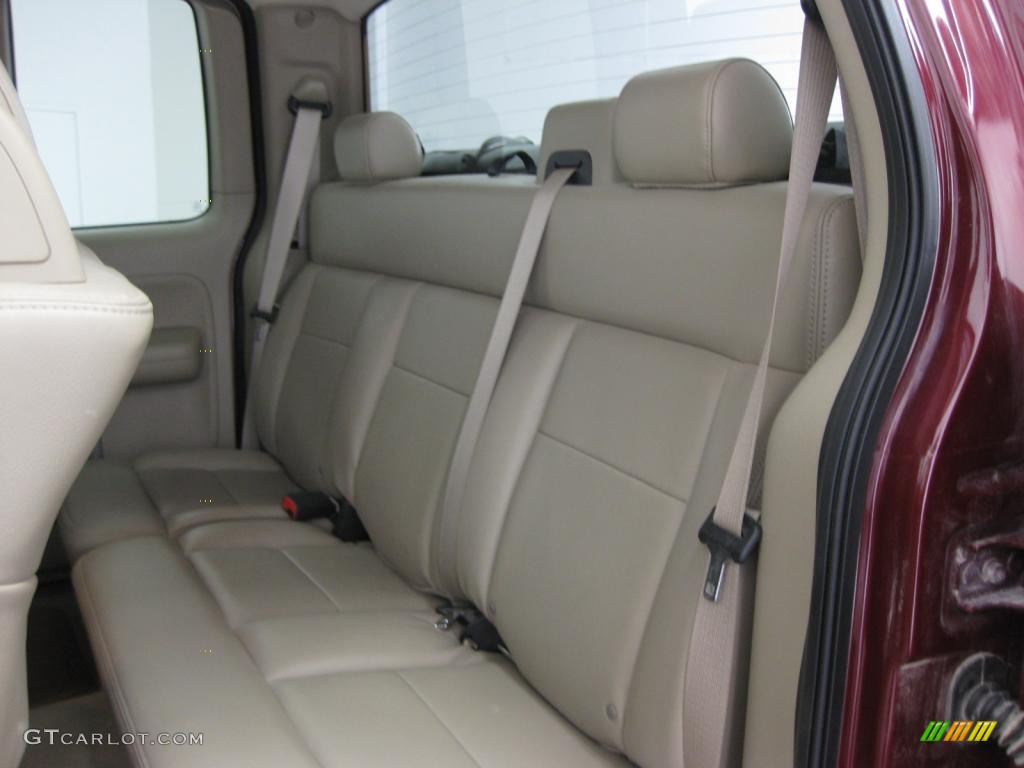 2005 F150 Lariat SuperCab 4x4 - Dark Toreador Red Metallic / Tan photo #6