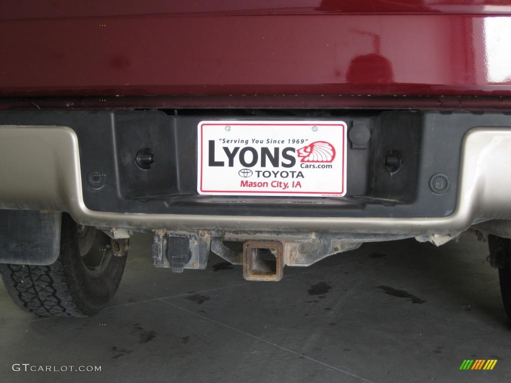 2005 F150 Lariat SuperCab 4x4 - Dark Toreador Red Metallic / Tan photo #16