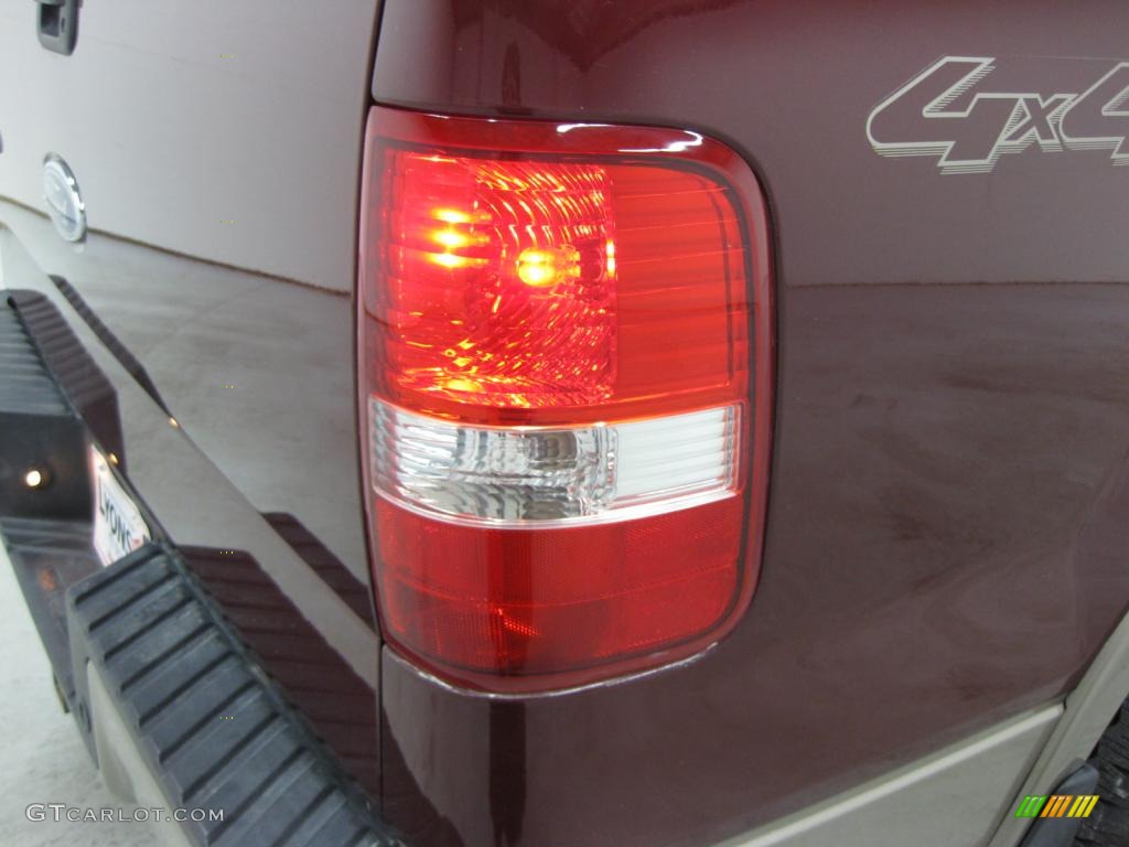 2005 F150 Lariat SuperCab 4x4 - Dark Toreador Red Metallic / Tan photo #29